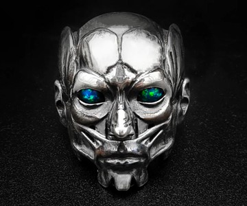 The Accuser Ring with Blinking Opal Eyes