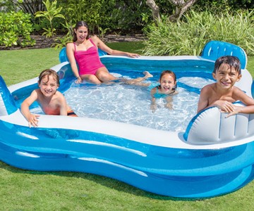 Backyard Inflatable Pool with Seats