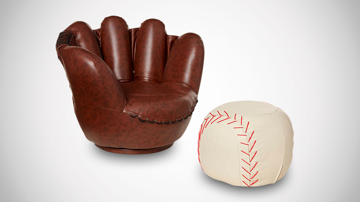 Baseball Mitt Chair & Ball Ottoman Baseball Mitt Chair & Ball Ottoman