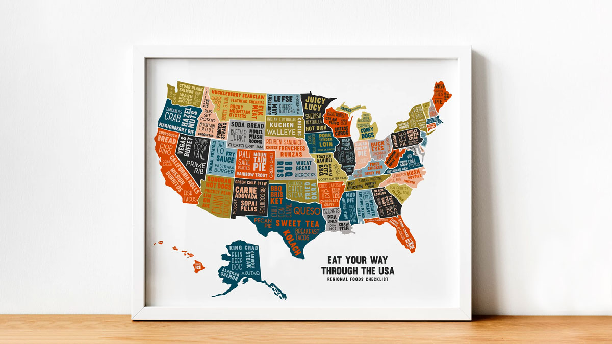 American Foods Scratch Off Map