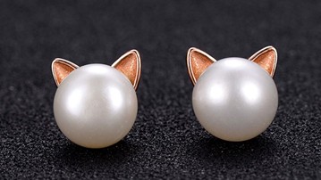 Cat Ear Pearl Earrings Cat Ear Pearl Earrings