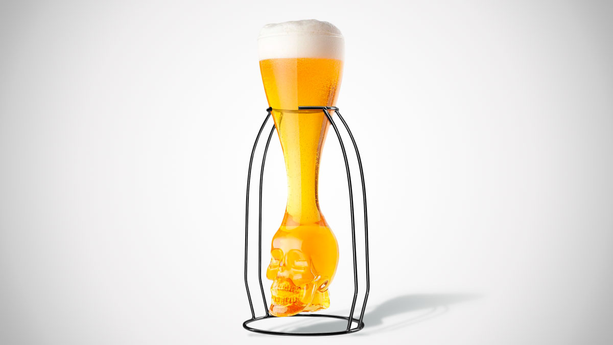Brainfreeze Skull Beer Glass & Stand