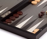 Carbon Fiber Folding Chess, Checkers & Backgammon Set