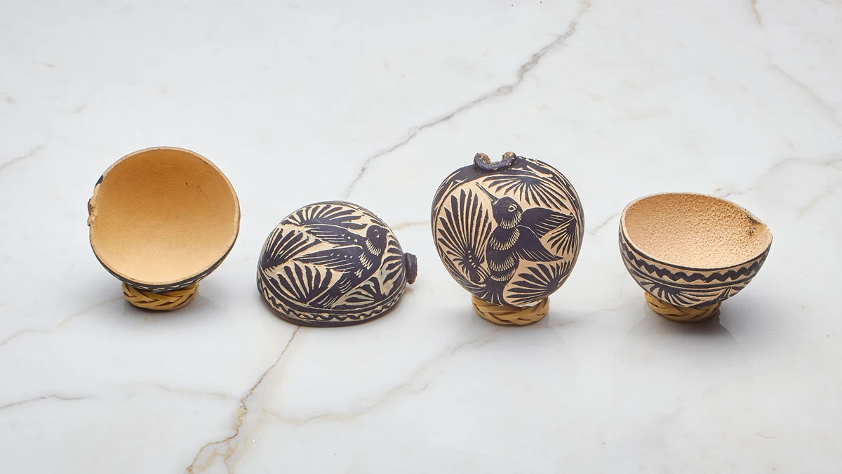 Carved Jicaras - Mezcal Drinking Gourds Carved Jicaras - Mezcal Drinking Gourds