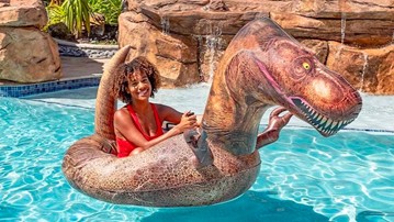 Motorized Inflatable T-Rex Ride-On Pool Float Motorized Inflatable T-Rex Ride-On Pool Float