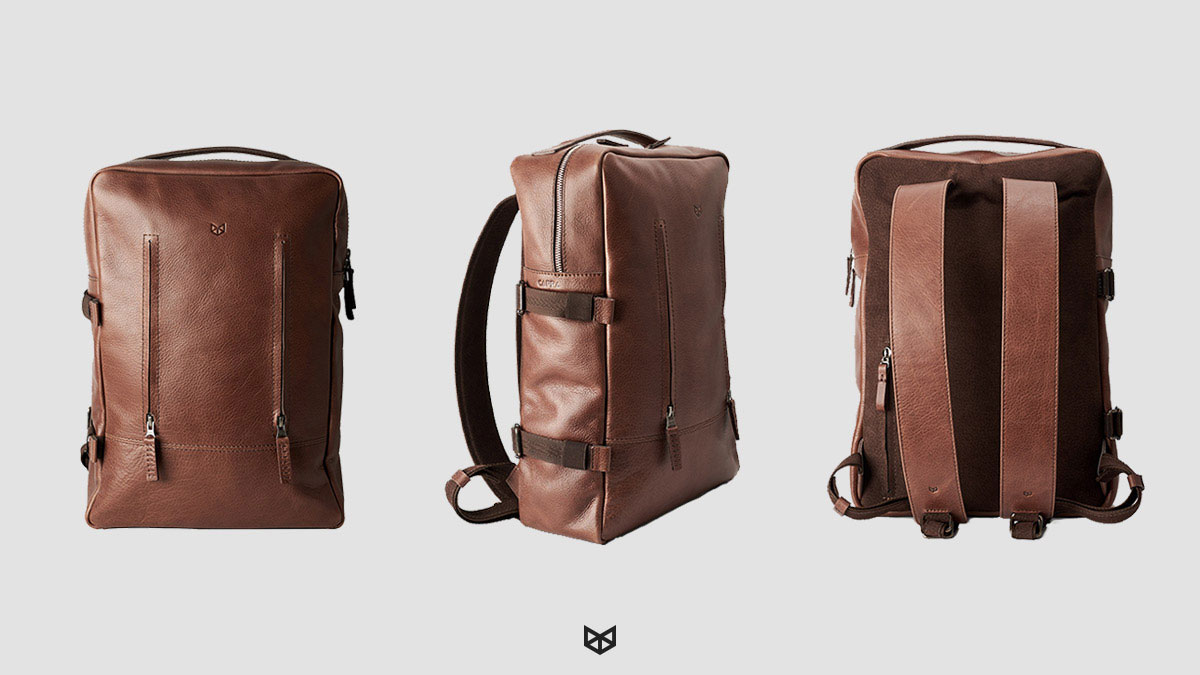 Capra Handmade Leather Backpack & Rain Cover