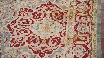 Antique Indian Hand-Knotted Wool Octagon Rug