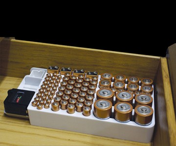 Battery Organizer with Removable Tester