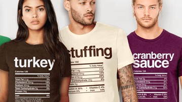 Thanksgiving Dinner Nutrition Label T-Shirts Thanksgiving Dinner Nutrition Label T-Shirts
