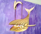 Wooden Whale Pendant Light