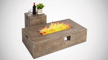 Propane Fire Pit Table with Side Table Tank Storage Propane Fire Pit Table with Side Table Tank Storage