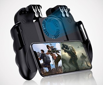 4 Trigger Mobile Game Controller with Cooling Fan