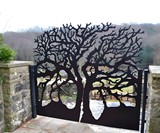 Handcrafted Metal Tree Driveway & Side Gates