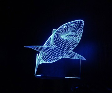 Shark Hologram LED Night Light Lamp Shark Hologram LED Night Light Lamp