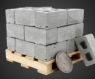 Mini Materials 1:12 Scale Mini Cinder Block Pallet Mini Materials 1:12 Scale Mini Cinder Block Pallet