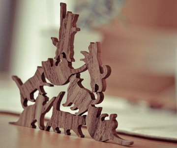 Wooden Cat Pile Stacking Game Wooden Cat Pile Stacking Game