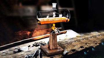 Ship in a Bottle Whiskey Decanter & Dispenser