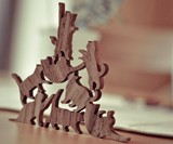 Wooden Cat Pile Stacking Game