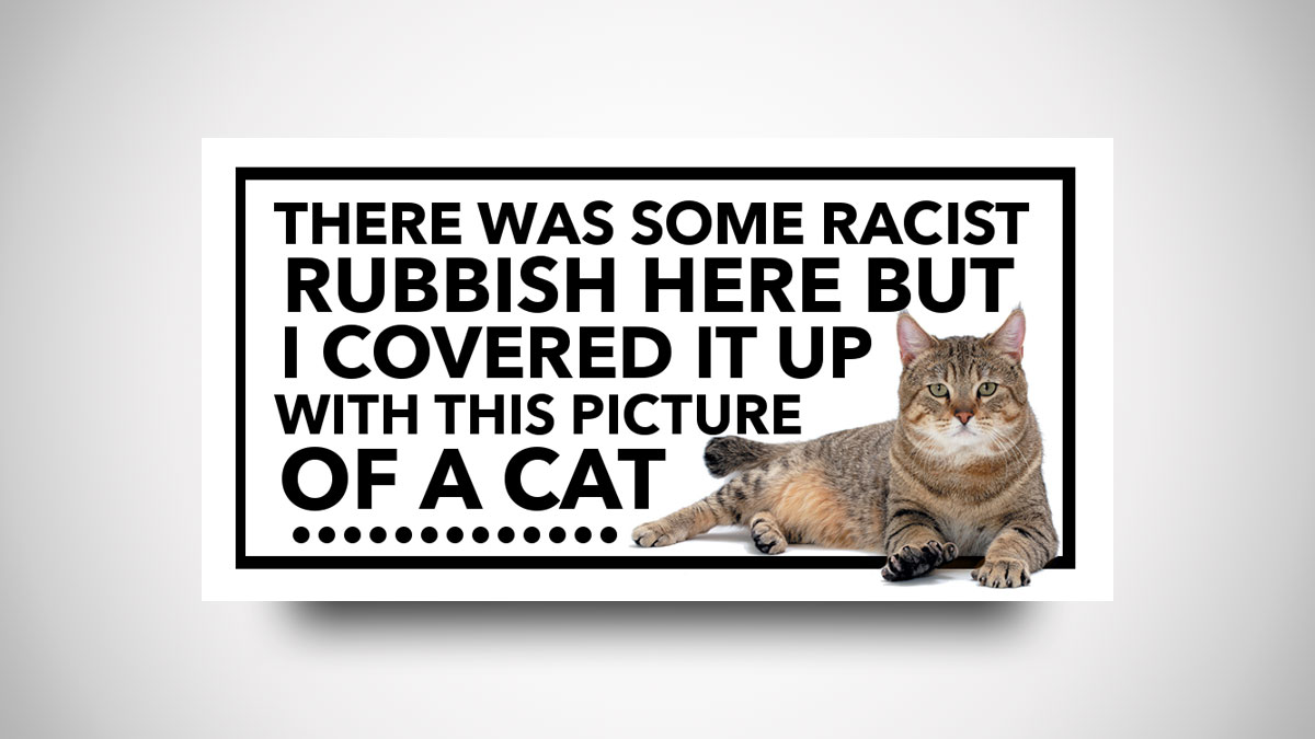 Racist BS Cat Cover-Up Stickers