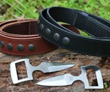 Burls Belt Buckle Knife & Belt
