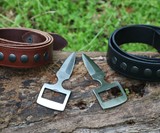 Burls Belt Buckle Knife & Belt