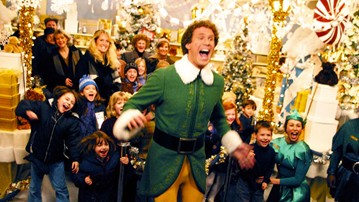 Excited Buddy the Elf Life-Size Cardboard Cutout