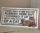 Racist BS Cat Cover-Up Stickers