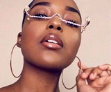 Half Frame Rhinestone Glasses