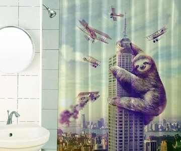 Slothzilla Shower Curtain Slothzilla Shower Curtain