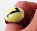 Pool Ball Ring - Maroon 7-Ball on Finger