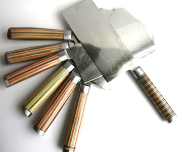 Recycled Skateboard Butcher Knives