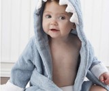 Baby Blue Terry Shark Robe
