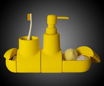 Yellow Submarine Bathroom Accessory Set Yellow Submarine Bathroom Accessory Set