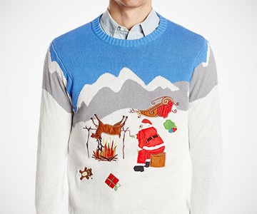 Reindeer on the Spit Ugly Christmas Sweater Reindeer on the Spit Ugly Christmas Sweater