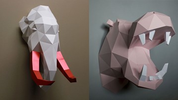 Paper Animal Head Trophy Kits Paper Animal Head Trophy Kits