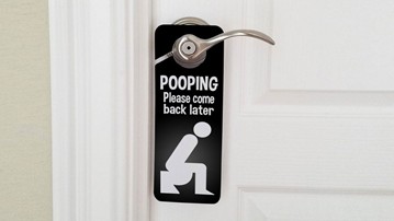 Pooping Please Come Back Later Doorknob Sign Pooping Please Come Back Later Doorknob Sign