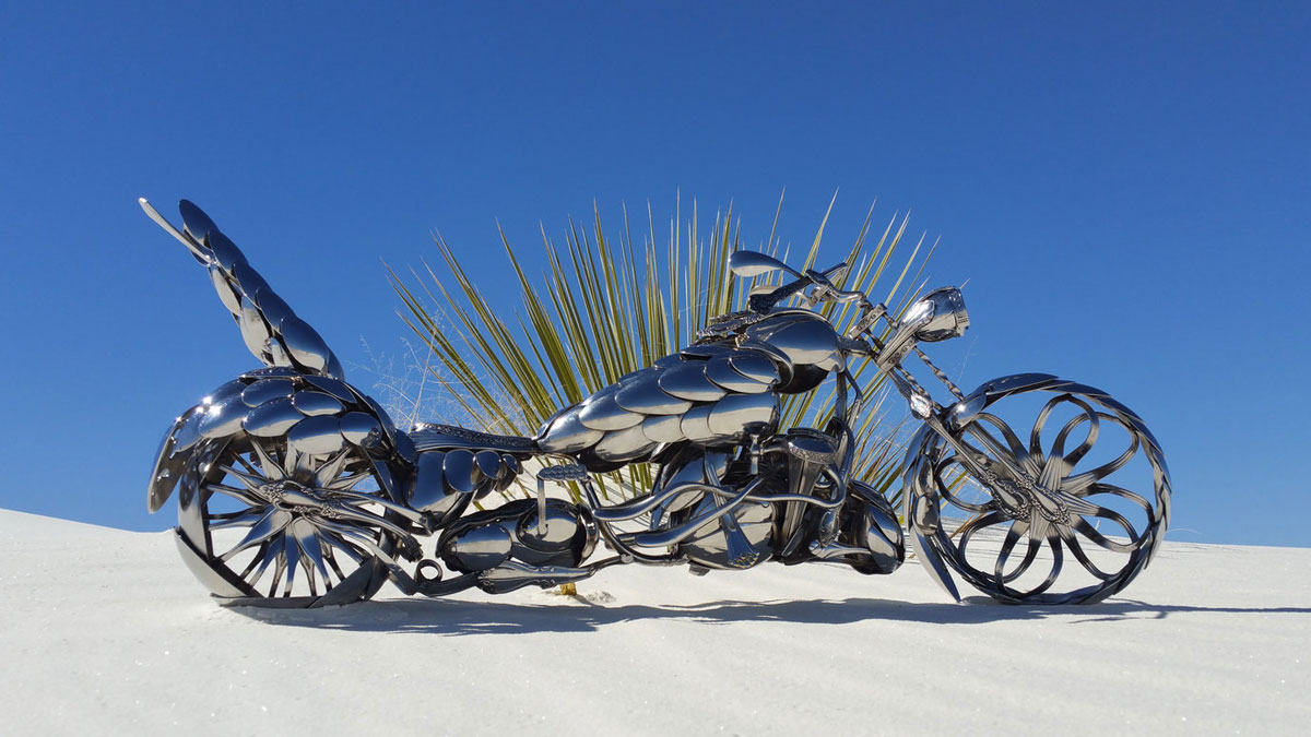 Spoon Motorcycle Sculptures Spoon Motorcycle Sculptures