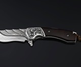 Romance of Men Windtalker Damascus Steel Folding Knife