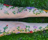 Flowered Fishnet Tights