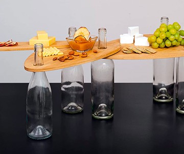 Wine Bottle Topper Cheese Board Set