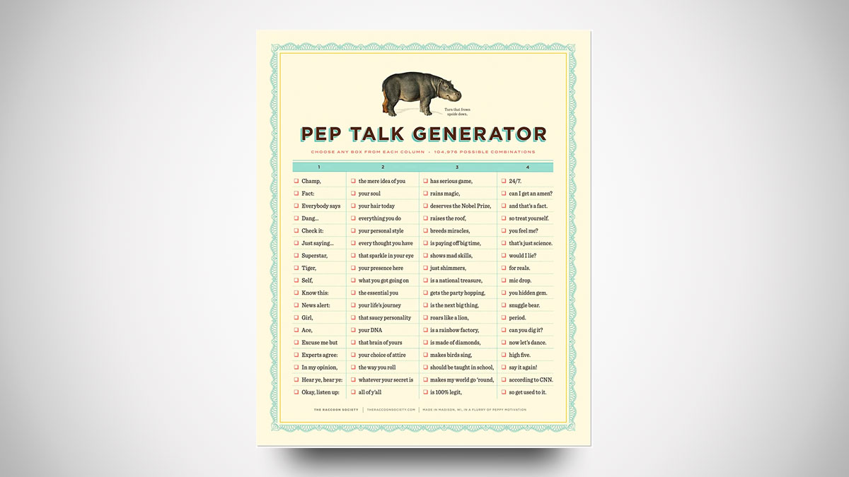 Pep Talk Generator Poster Pep Talk Generator Poster