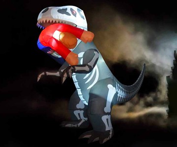 7-Foot T-Rex Eating a Human Snack Inflatable