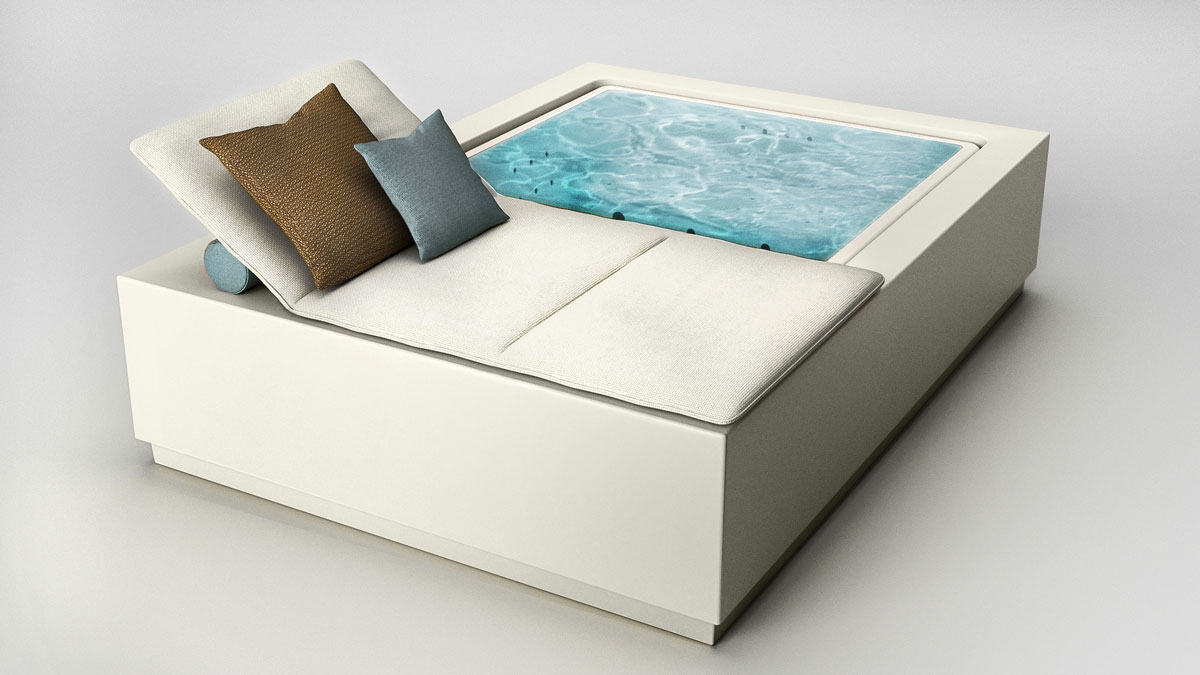 Quadrat Pool Relax - Mini Infinity Pool & Lounger