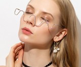 Half Frame Rhinestone Glasses