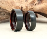 Black Zirconium & Wood Ring