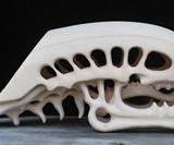 Wooden Alien Skull Phone Stand