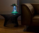 Alien Abduction Lamp - Lit on Table