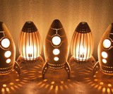Wooden Rocket Night Light