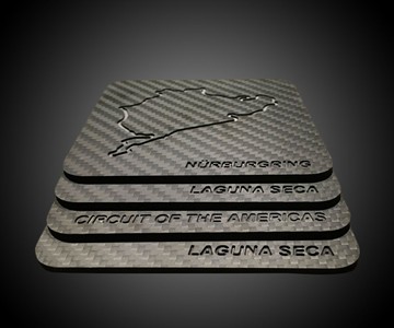 Carbon Fiber Race Track Drink Coaster Set Carbon Fiber Race Track Drink Coaster Set