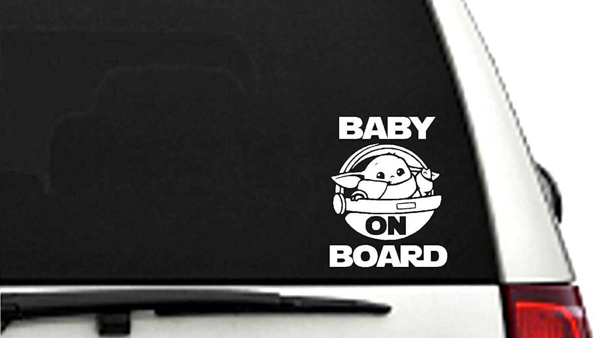 Baby Yoda Baby on Board Windshield Decal Baby Yoda Baby on Board Windshield Decal